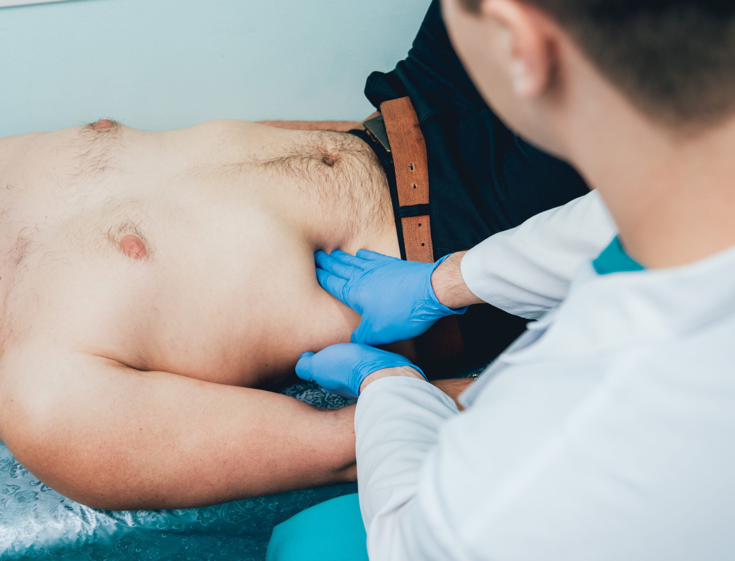 Man with health problems visiting urologist.